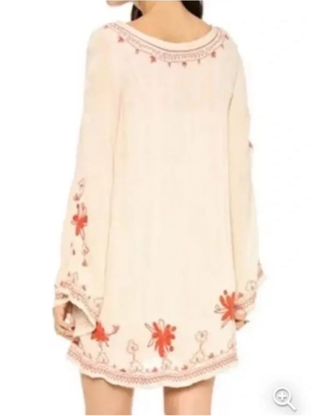 Free People Skyfall Bell Sleeve Embroidered Tunic Dress Boho - Picture 2 of 9